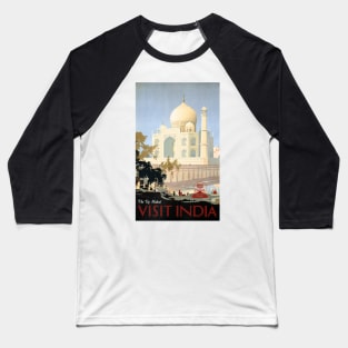 VISIT INDIA The Taj Mahal Tours and Cruises Vintage Holidays Travel Baseball T-Shirt